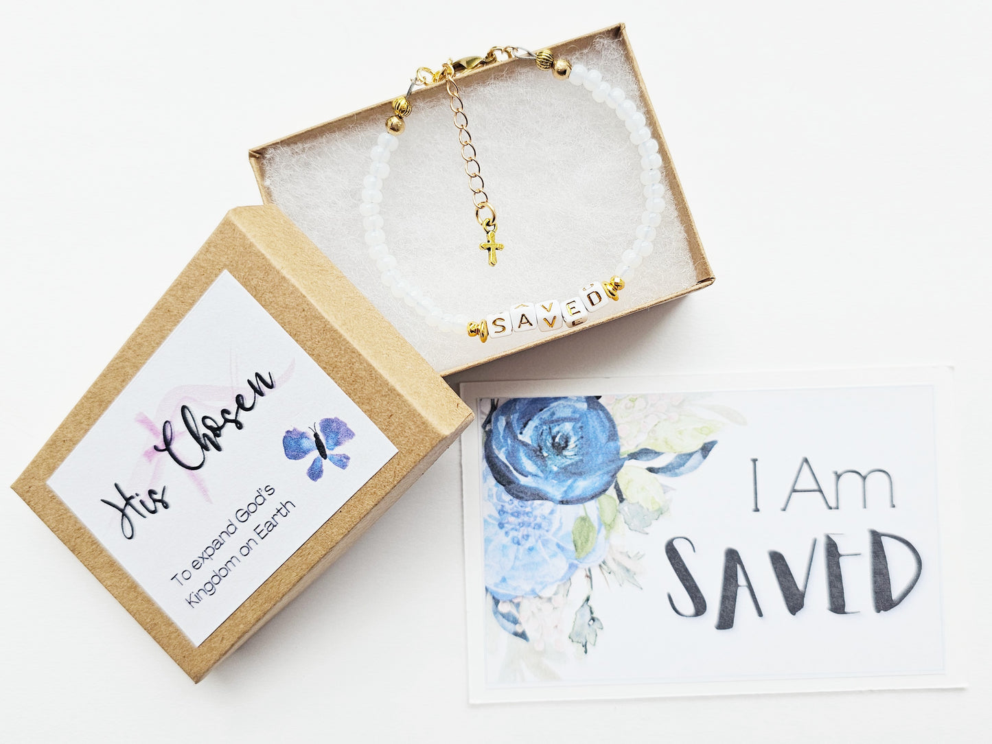 White and Gold single strand stackable Statement Bracelet