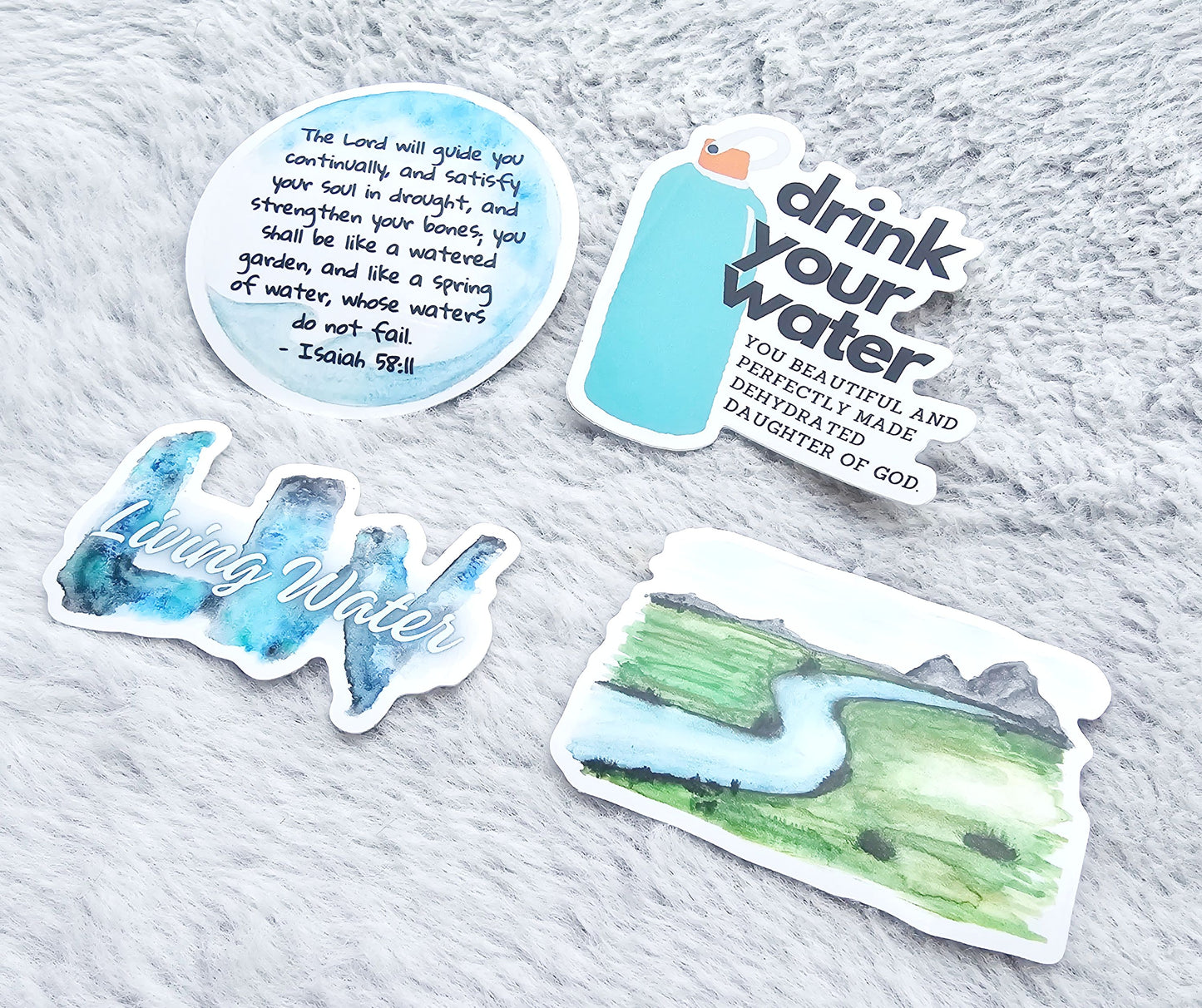 Watercolor Streams of Living Water Vinyl Sticker Decal