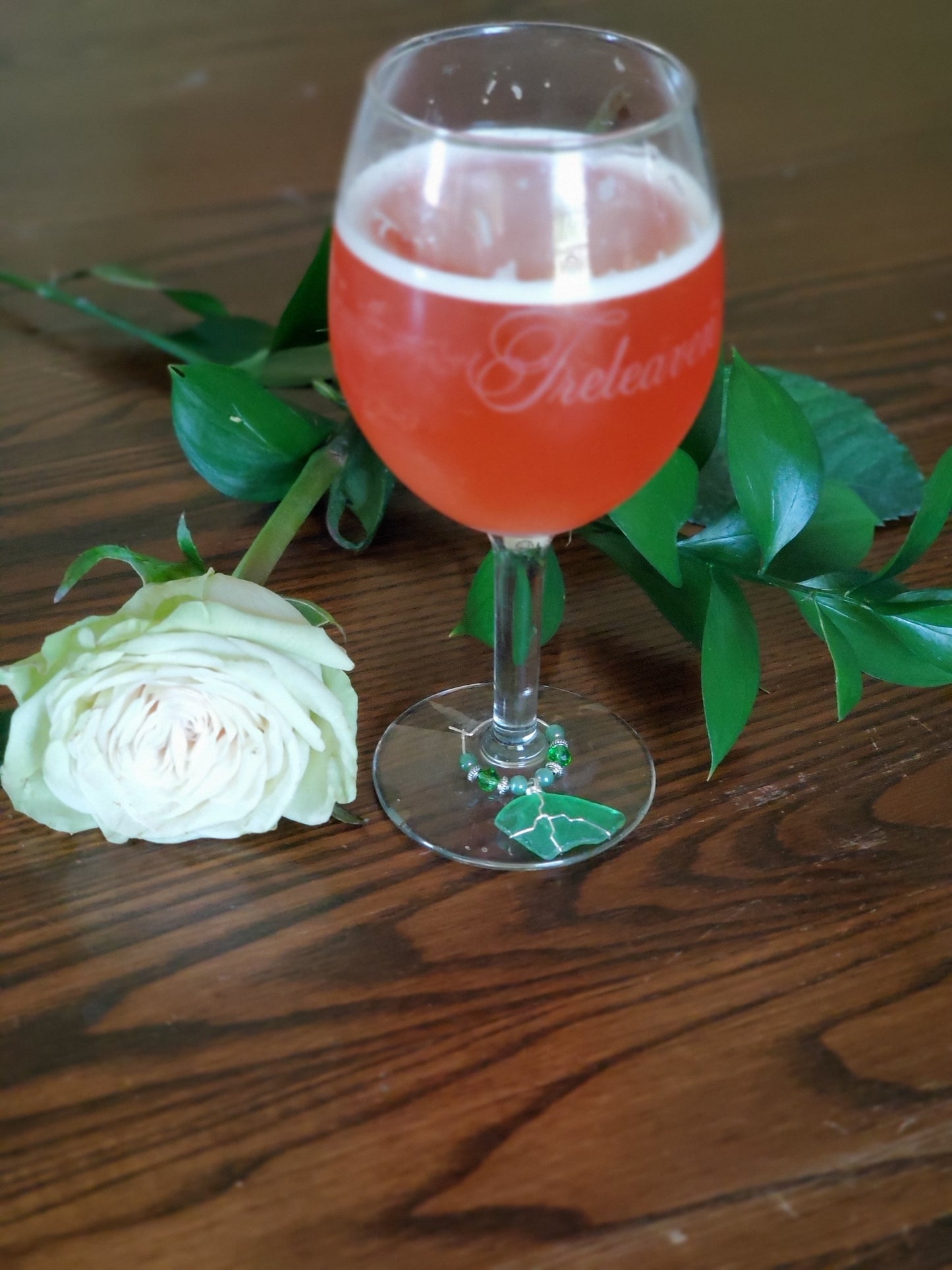 Beach Glass Wine Charms