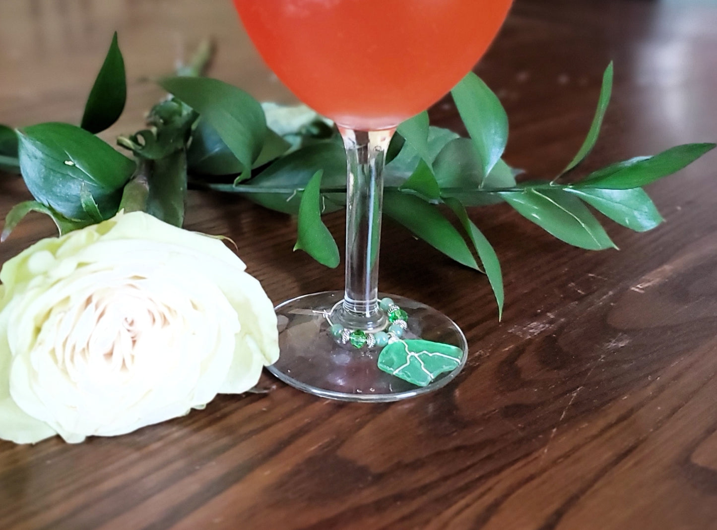 Beach Glass Wine Charms