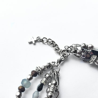 Silver and Gray 5-Strand Word Bracelet for women