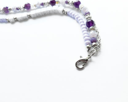 Purple and Silver 3-Strand Who I Am Bracelet for women