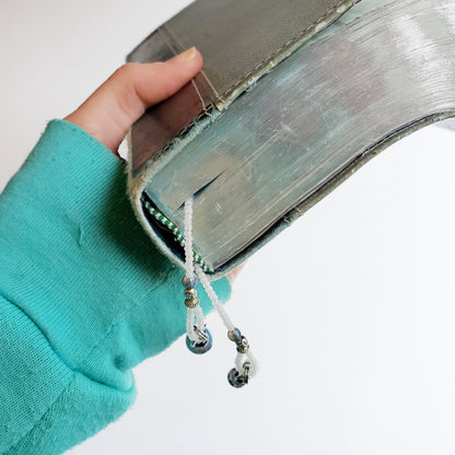 Gray and Silver Beaded Bible Bookmark
