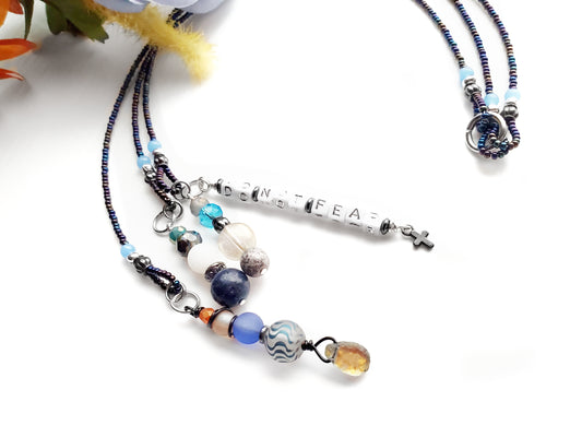 Fighting Fear 3-Strand Beaded Bookmark
