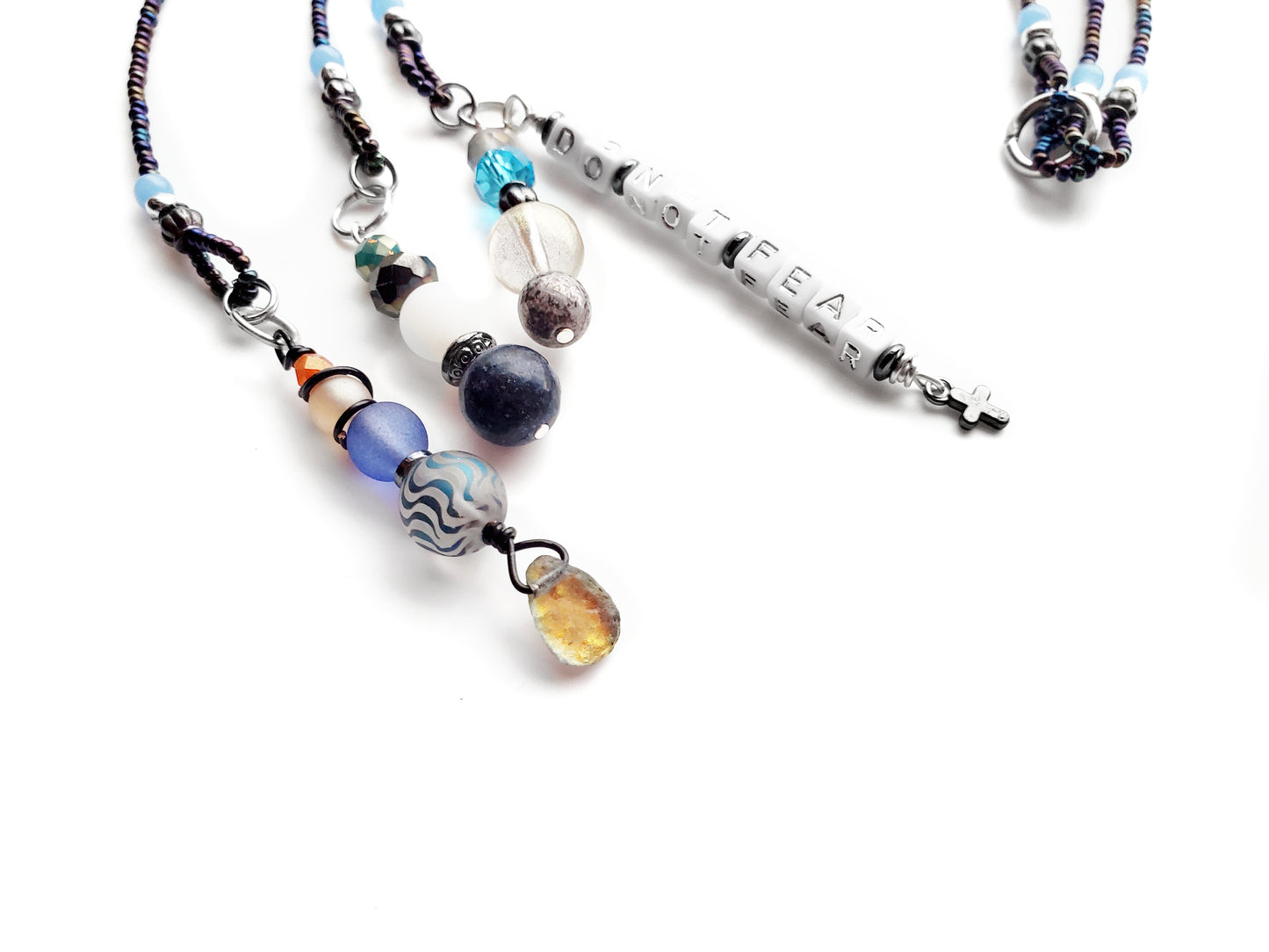 Fighting Fear 3-Strand Beaded Bookmark