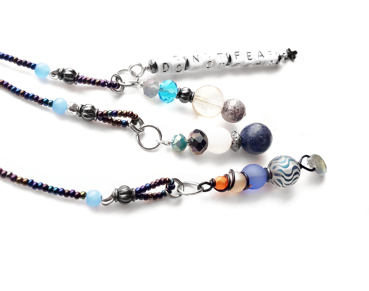 Fighting Fear 3-Strand Beaded Bookmark