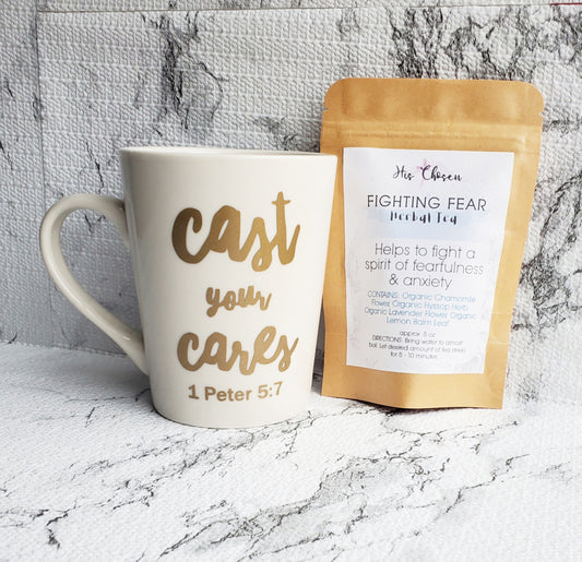 Fighting Fear Organic Herbal Tea & Mug set