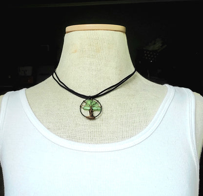 Tree of Life Beach Glass Pendant Necklace