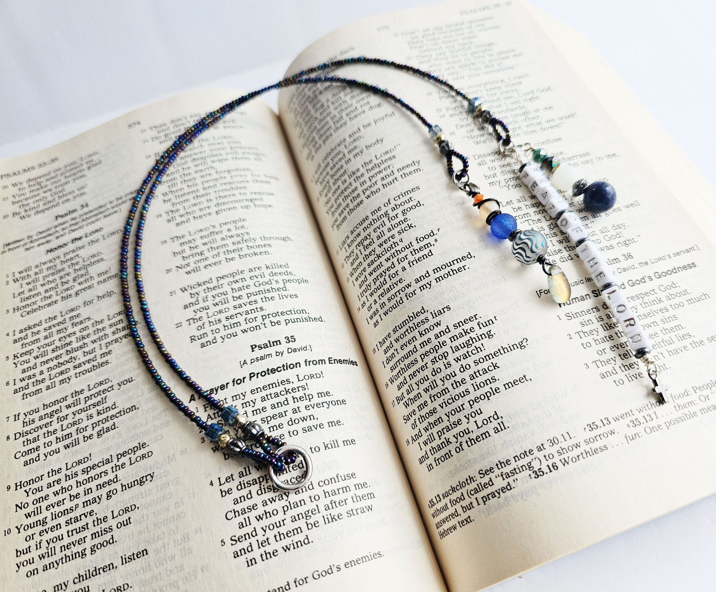 Fighting Fear 2-Strand Beaded Bookmark