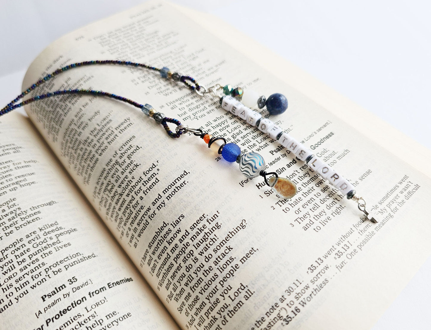 Fighting Fear 2-Strand Beaded Bookmark