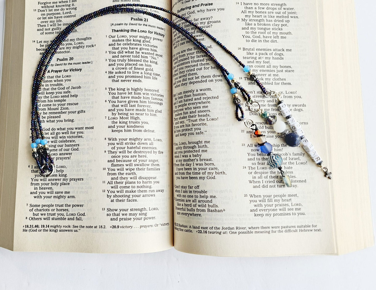 Fighting Fear 3-Strand Beaded Bookmark