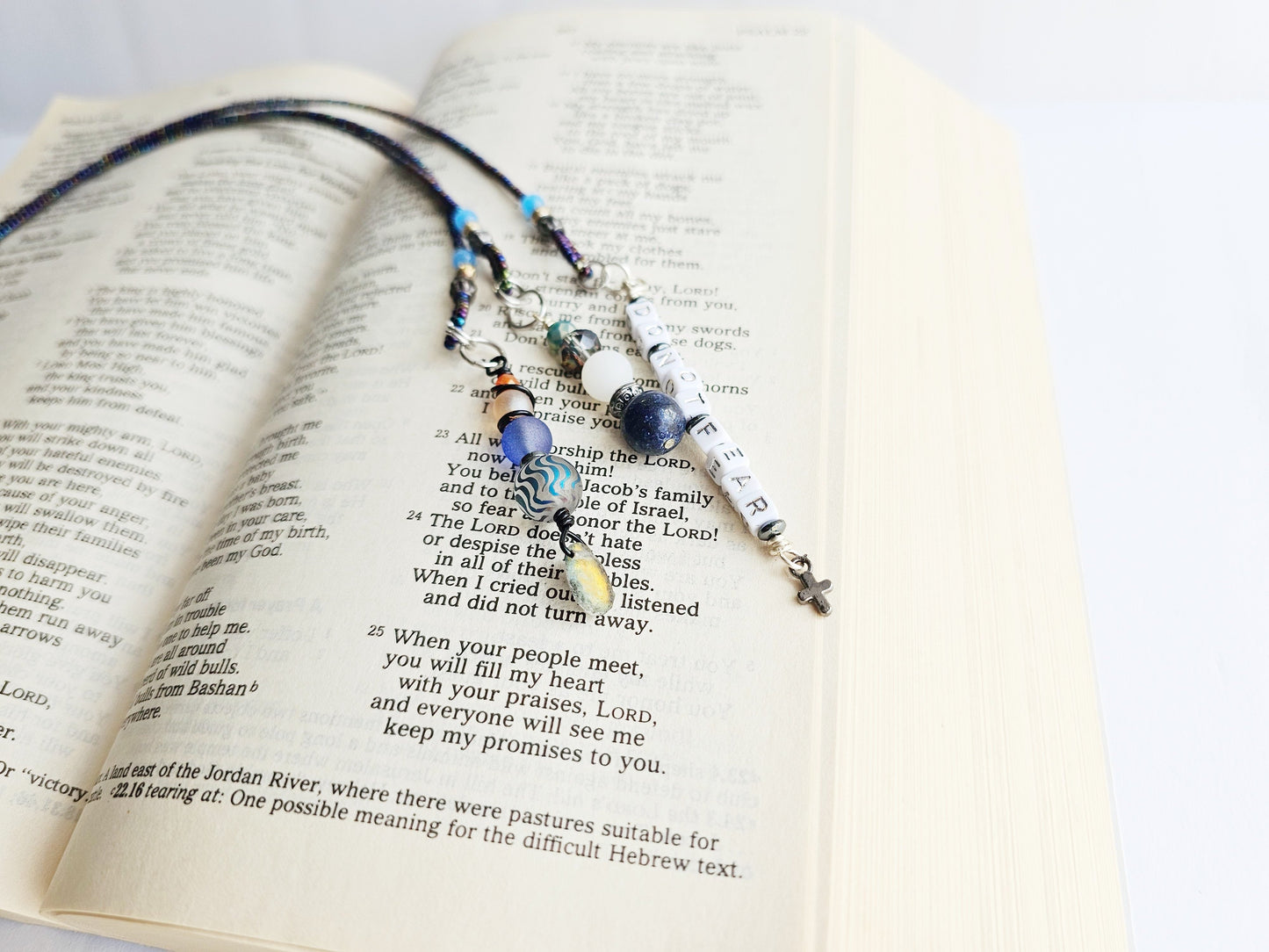 Fighting Fear 3-Strand Beaded Bookmark