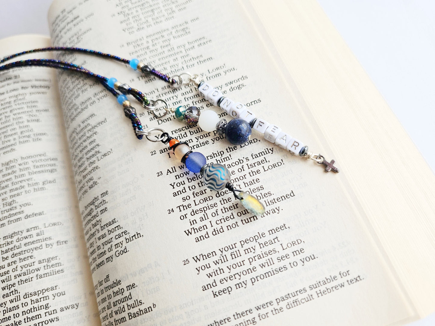 Fighting Fear 3-Strand Beaded Bookmark