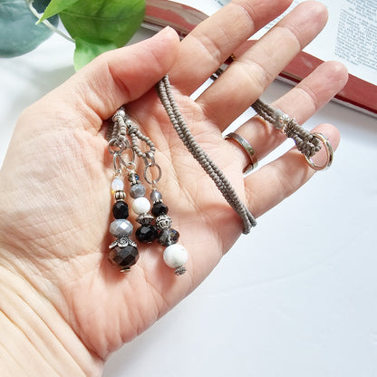 Gray and Silver Beaded Bible Bookmark