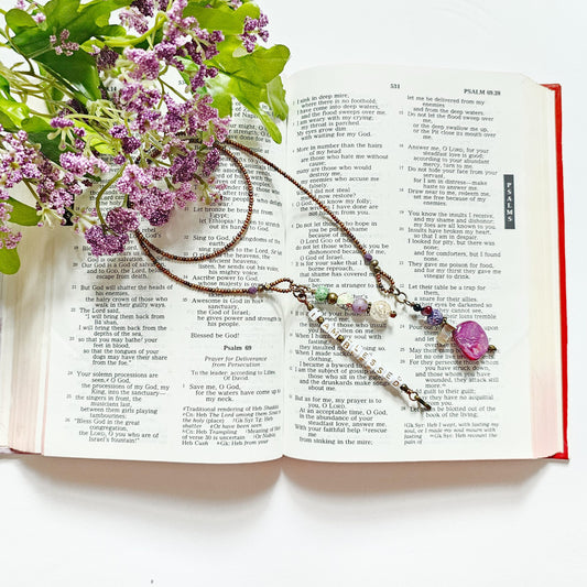 I Am Blessed Single Strand Beaded Bible Bookmark