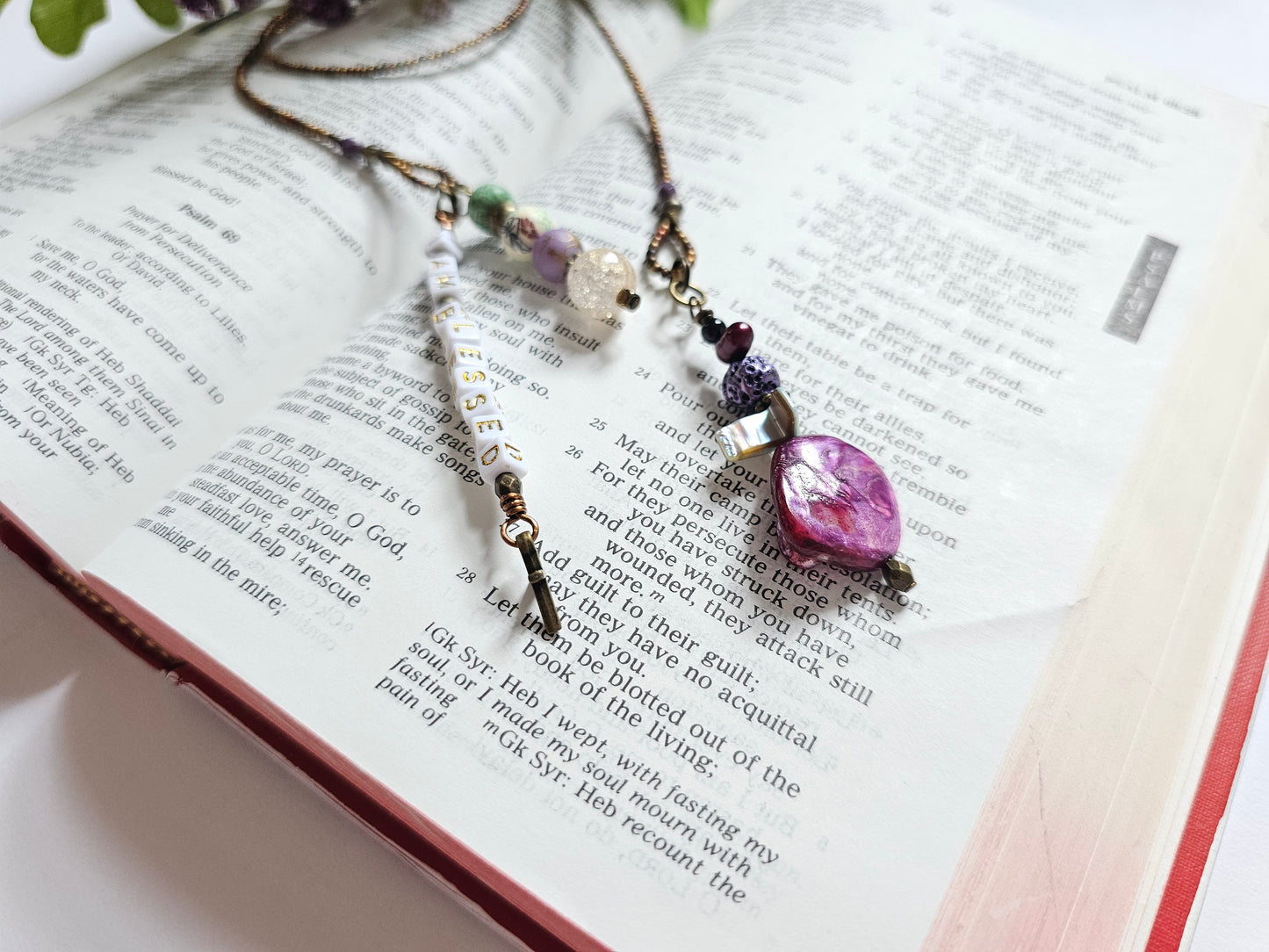 I Am Blessed Single Strand Beaded Bible Bookmark