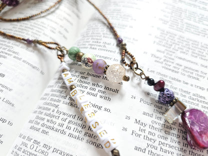 I Am Blessed Single Strand Beaded Bible Bookmark