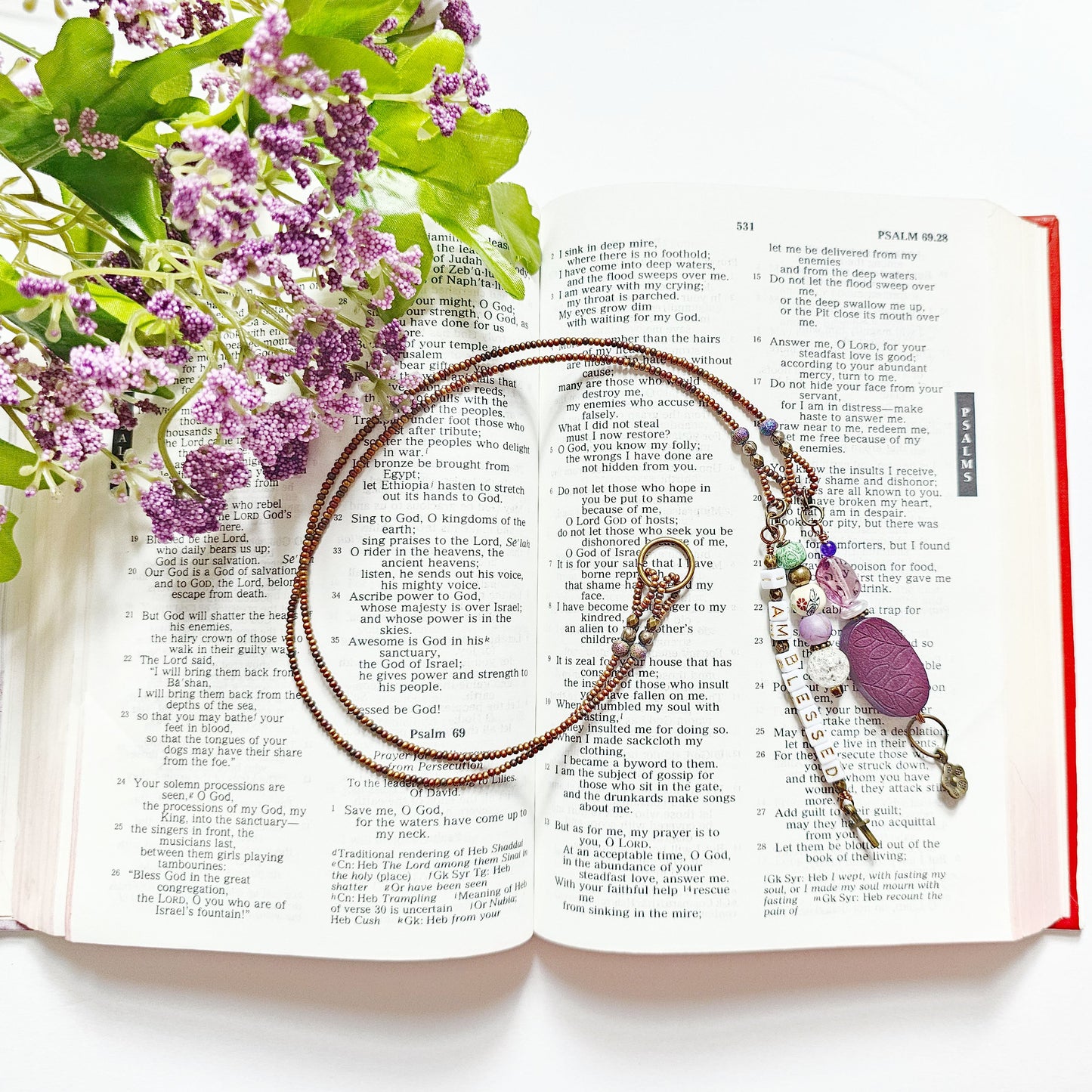 I Am Blessed 2-Strand Beaded Bible Bookmark