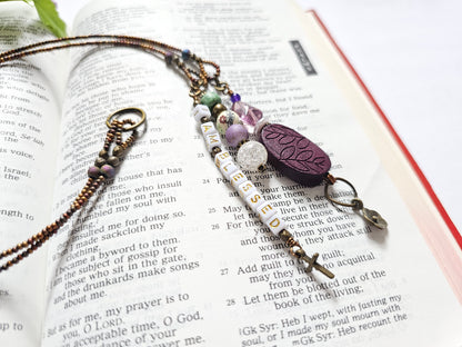 I Am Blessed 2-Strand Beaded Bible Bookmark