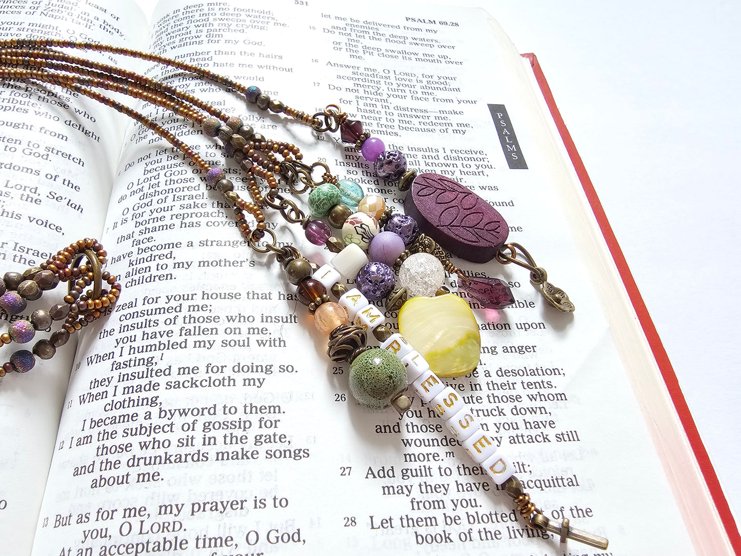 I Am Blessed 5-Strand Beaded Bible Bookmark
