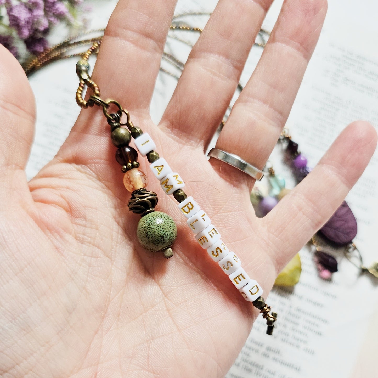 I Am Blessed 5-Strand Beaded Bible Bookmark