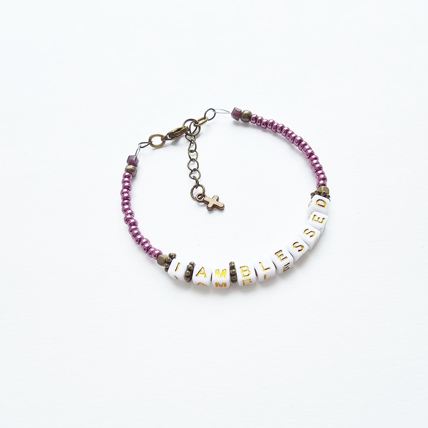 I Am Blessed Single Strand Bracelet - stackable arm jewelry for women