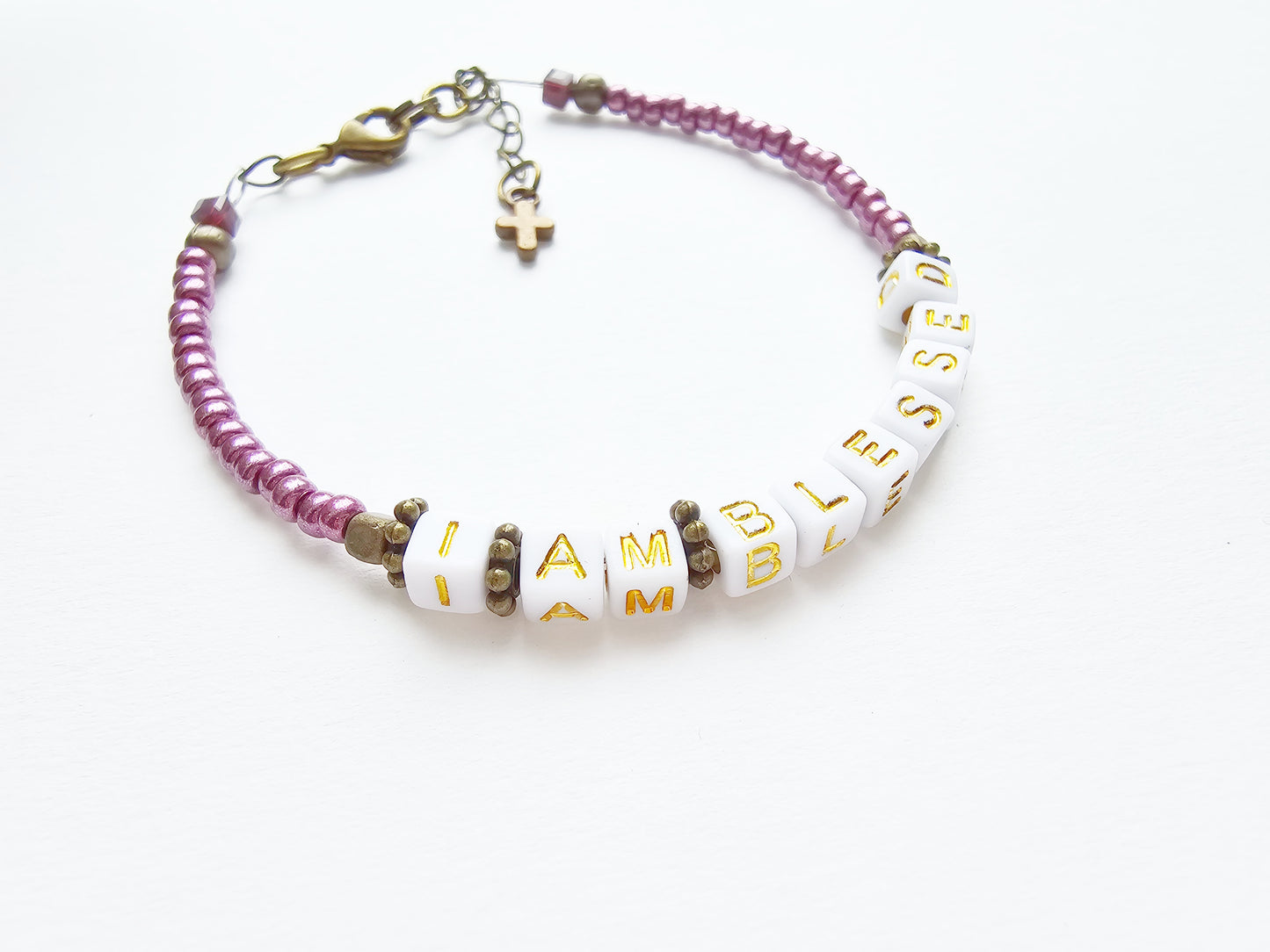 I Am Blessed Single Strand Bracelet - stackable arm jewelry for women