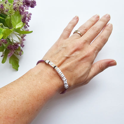 I Am Blessed Single Strand Bracelet - stackable arm jewelry for women