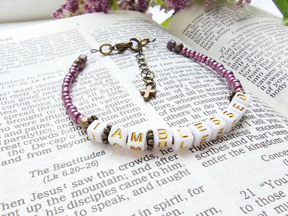 I Am Blessed Single Strand Bracelet - stackable arm jewelry for women
