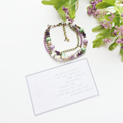 I Am Blessed 3-Strand Bracelet - stackable arm jewelry for women