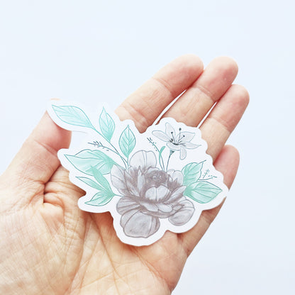 Bible Verse Worthy Flower Vinyl Sticker