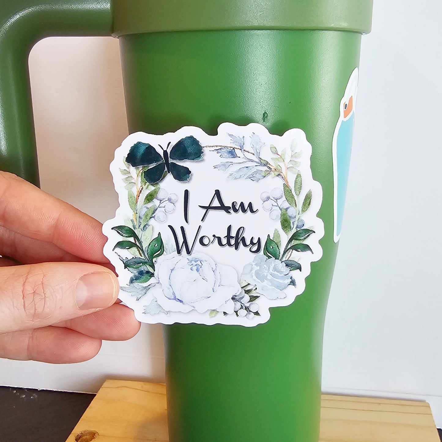 I Am Worthy Flower Vinyl Sticker Decal