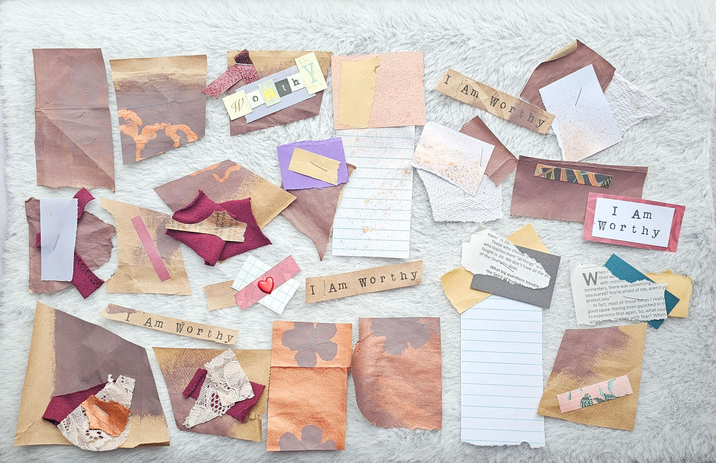 I Am Worthy Creative bible study Handmade Journal Kit with Ephemera