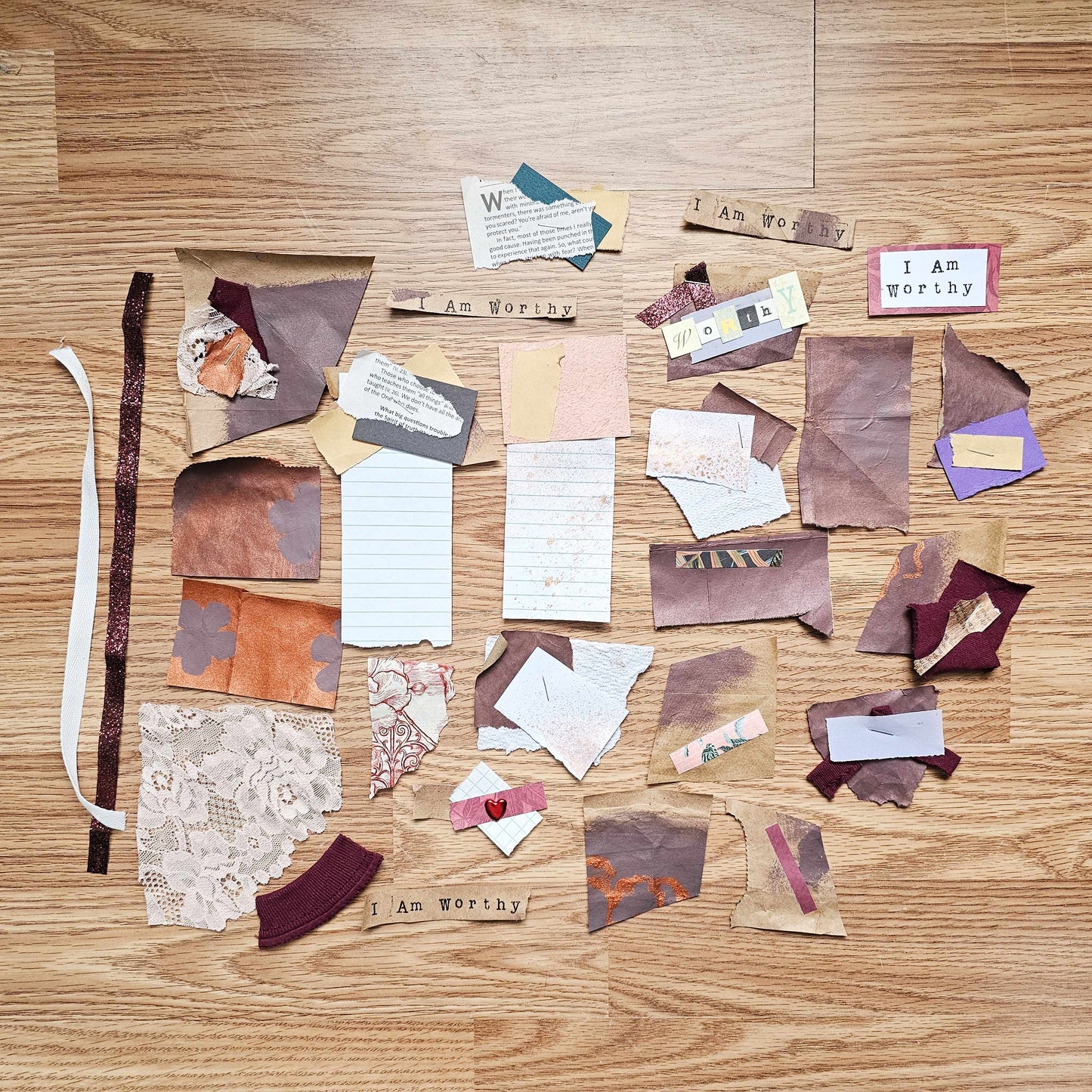 I Am Worthy Creative bible study Handmade Journal Kit with Ephemera