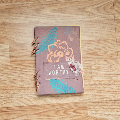 I Am Worthy Creative bible study Handmade Journal Kit with Ephemera