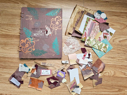 I Am Worthy Creative bible study Handmade Journal Kit with Ephemera