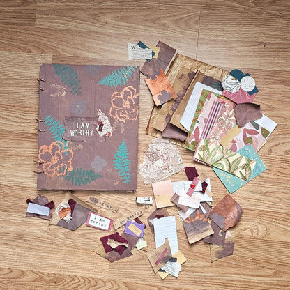 I Am Worthy Creative bible study Handmade Journal Kit with Ephemera