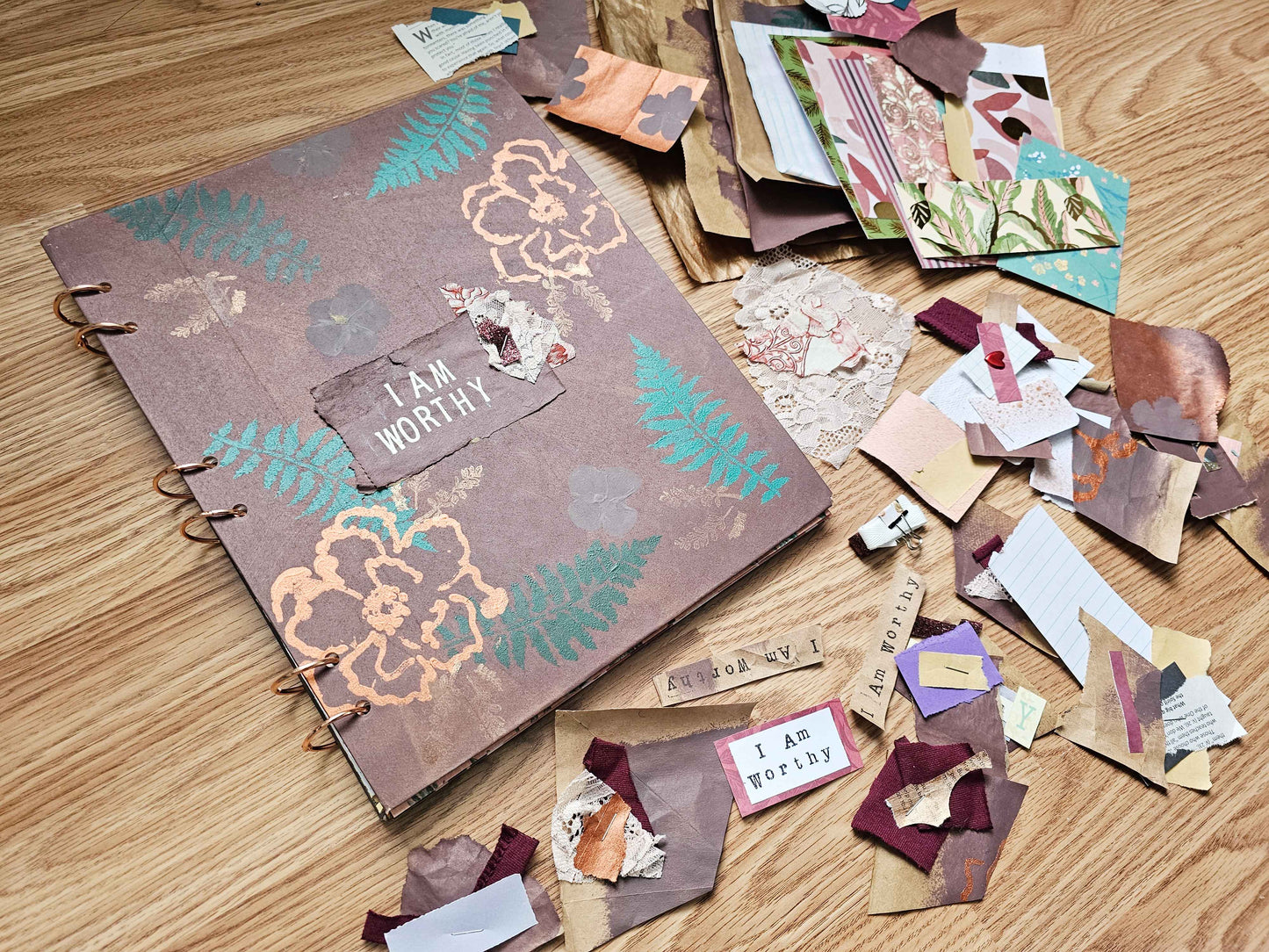 I Am Worthy Creative bible study Handmade Journal Kit with Ephemera