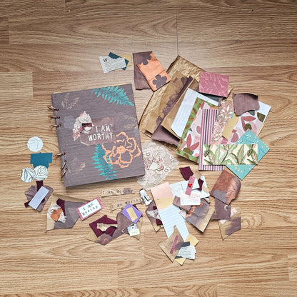 I Am Worthy Creative bible study Handmade Journal Kit with Ephemera