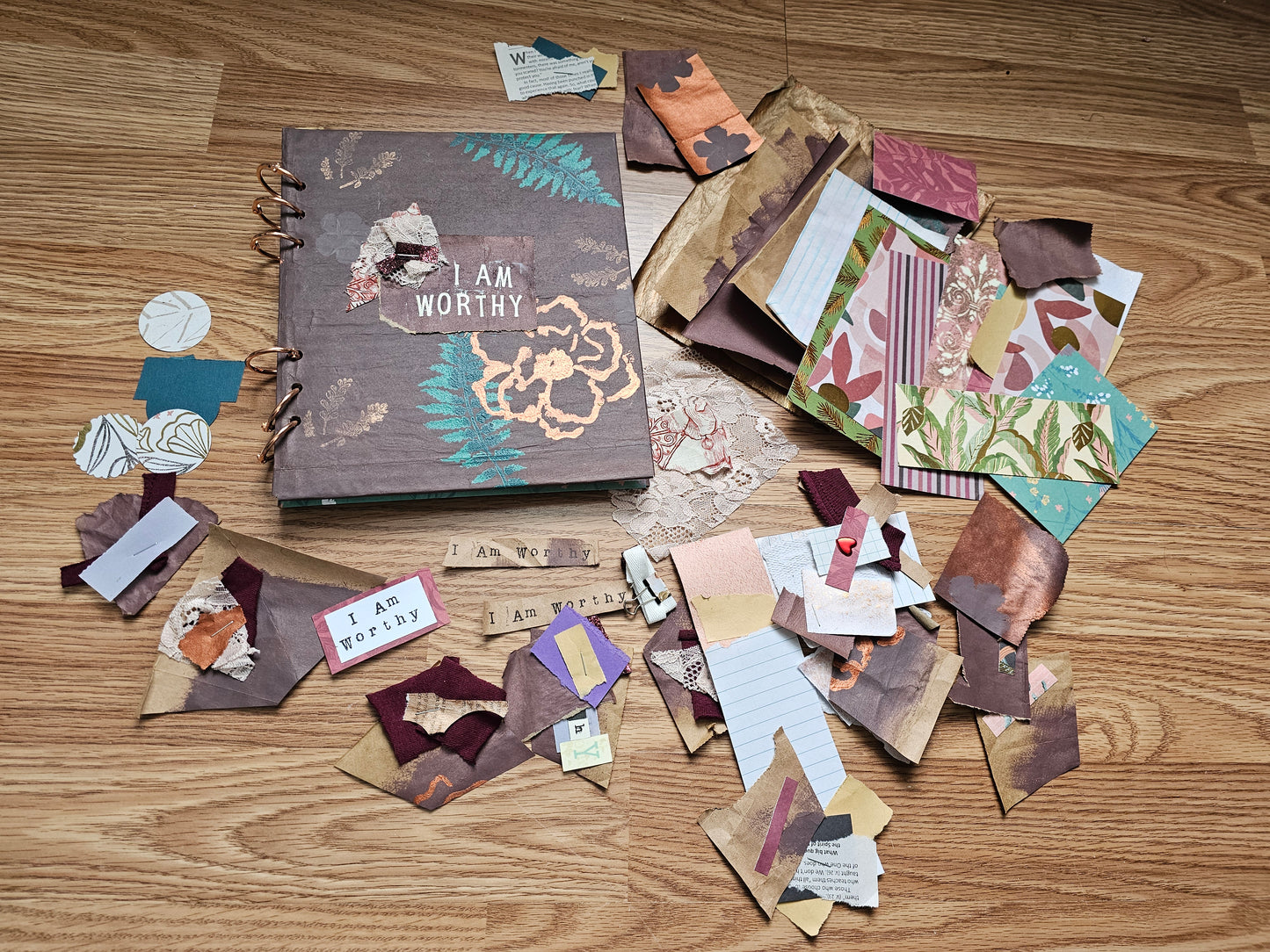 I Am Worthy Creative bible study Handmade Journal Kit with Ephemera