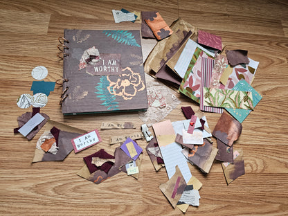 I Am Worthy Creative bible study Handmade Journal Kit with Ephemera