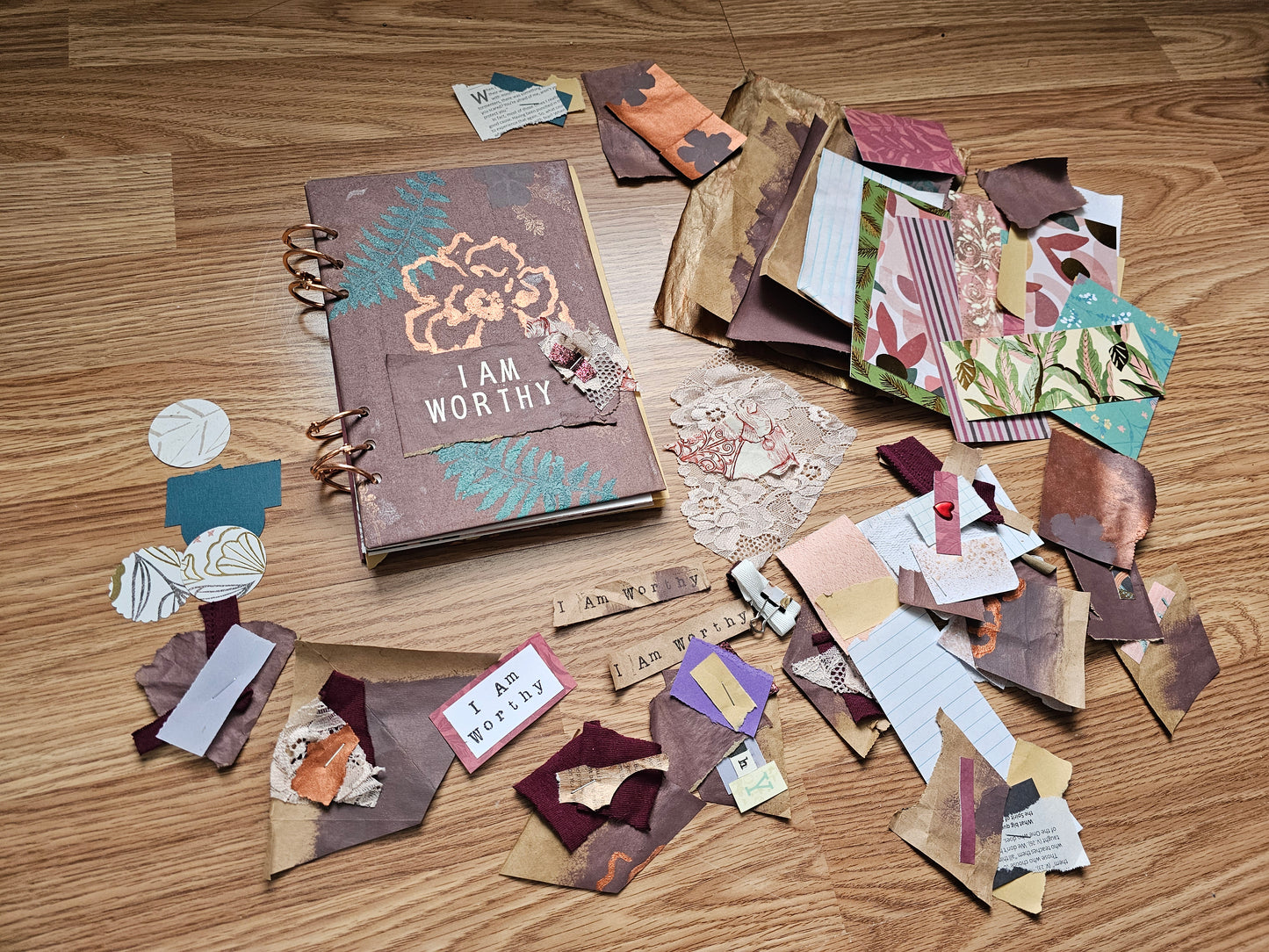I Am Worthy Creative bible study Handmade Journal Kit with Ephemera