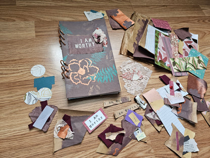 I Am Worthy Creative bible study Handmade Journal Kit with Ephemera
