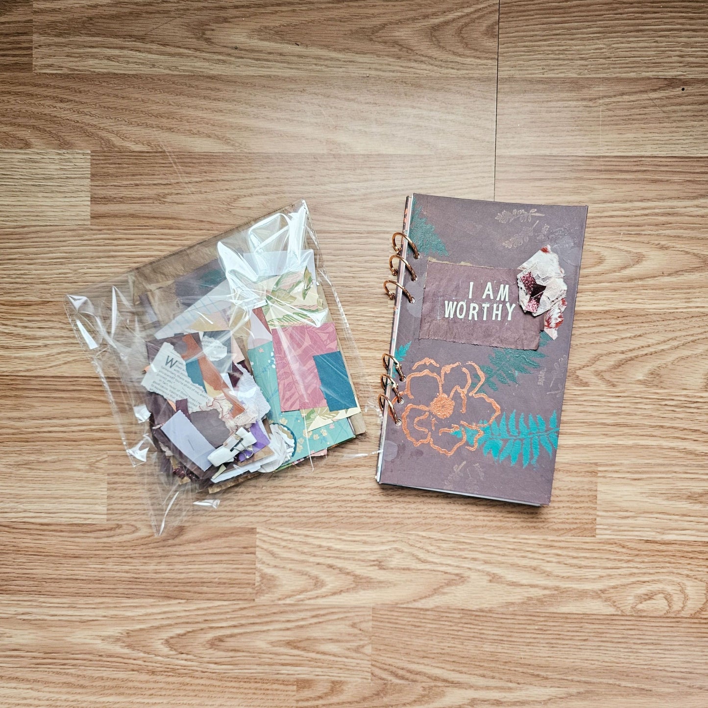 I Am Worthy Creative bible study Handmade Journal Kit with Ephemera