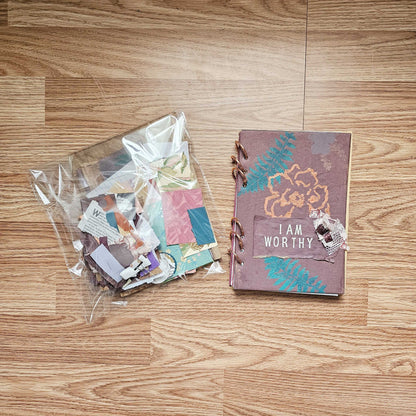 I Am Worthy Creative bible study Handmade Journal Kit with Ephemera