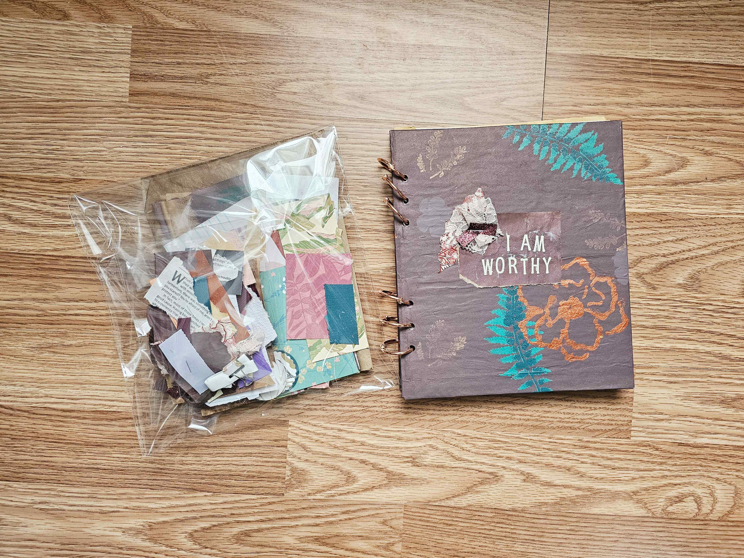 I Am Worthy Creative bible study Handmade Journal Kit with Ephemera