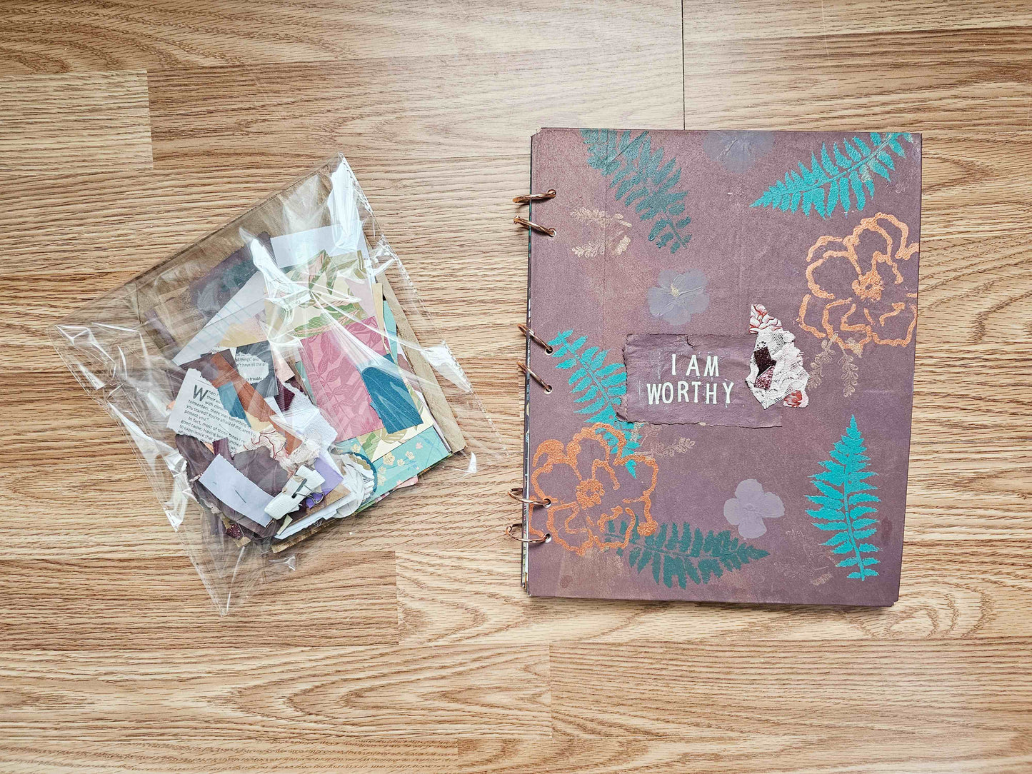 I Am Worthy Creative bible study Handmade Journal Kit with Ephemera