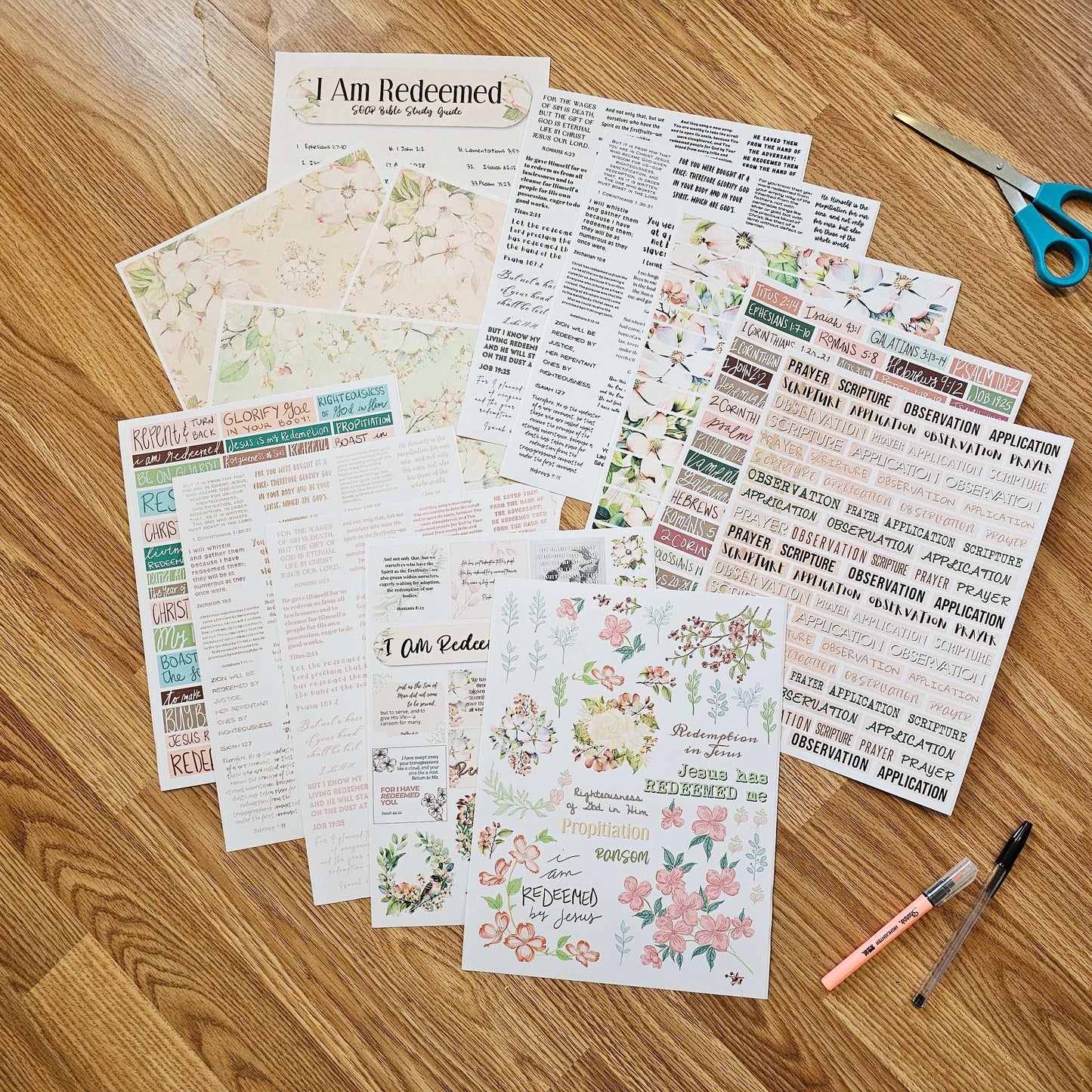 I Am Redeemed Bible Journaling Sticker set