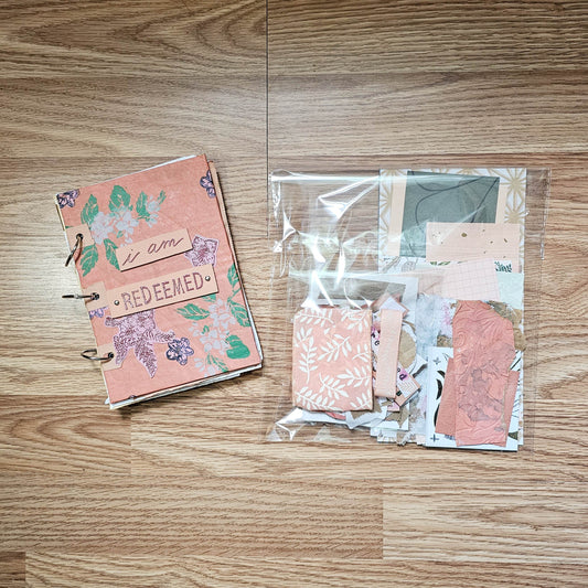 I Am Redeemed Creative bible study Handmade Journal Kit with Ephemera