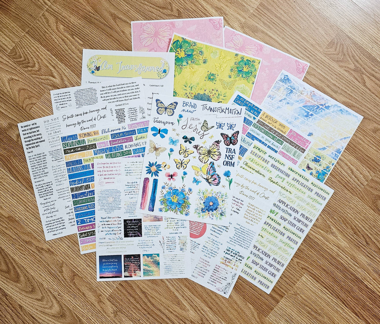 I Am Transformed Bible Journaling Sticker set